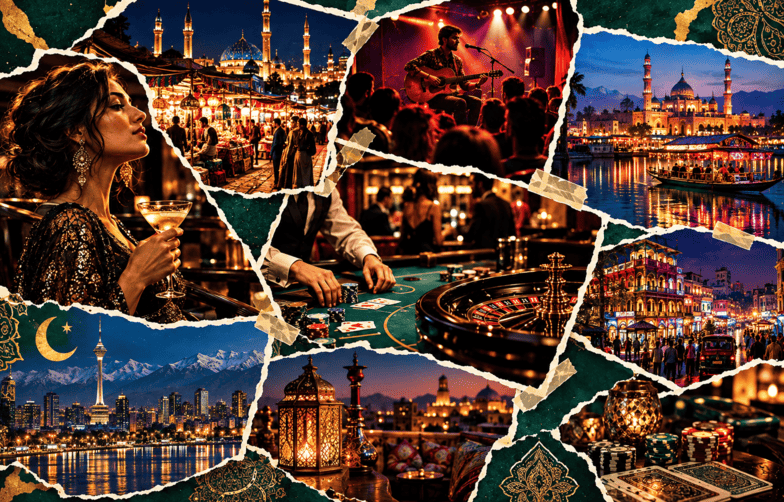 Nightlife, city lights and after-dark culture